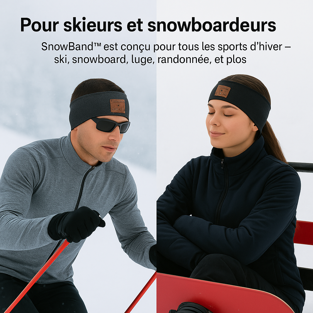 SnowBand™ — Bandeau Thermique Bluetooth pour Sports d’Hiver
